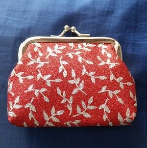 Elegant Red and Silver Women's Coin Purse